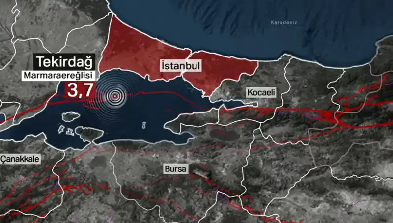 Marmara Denizi'nde 3,7 Büyüklüğünde Deprem: Anlık Gelişmeler